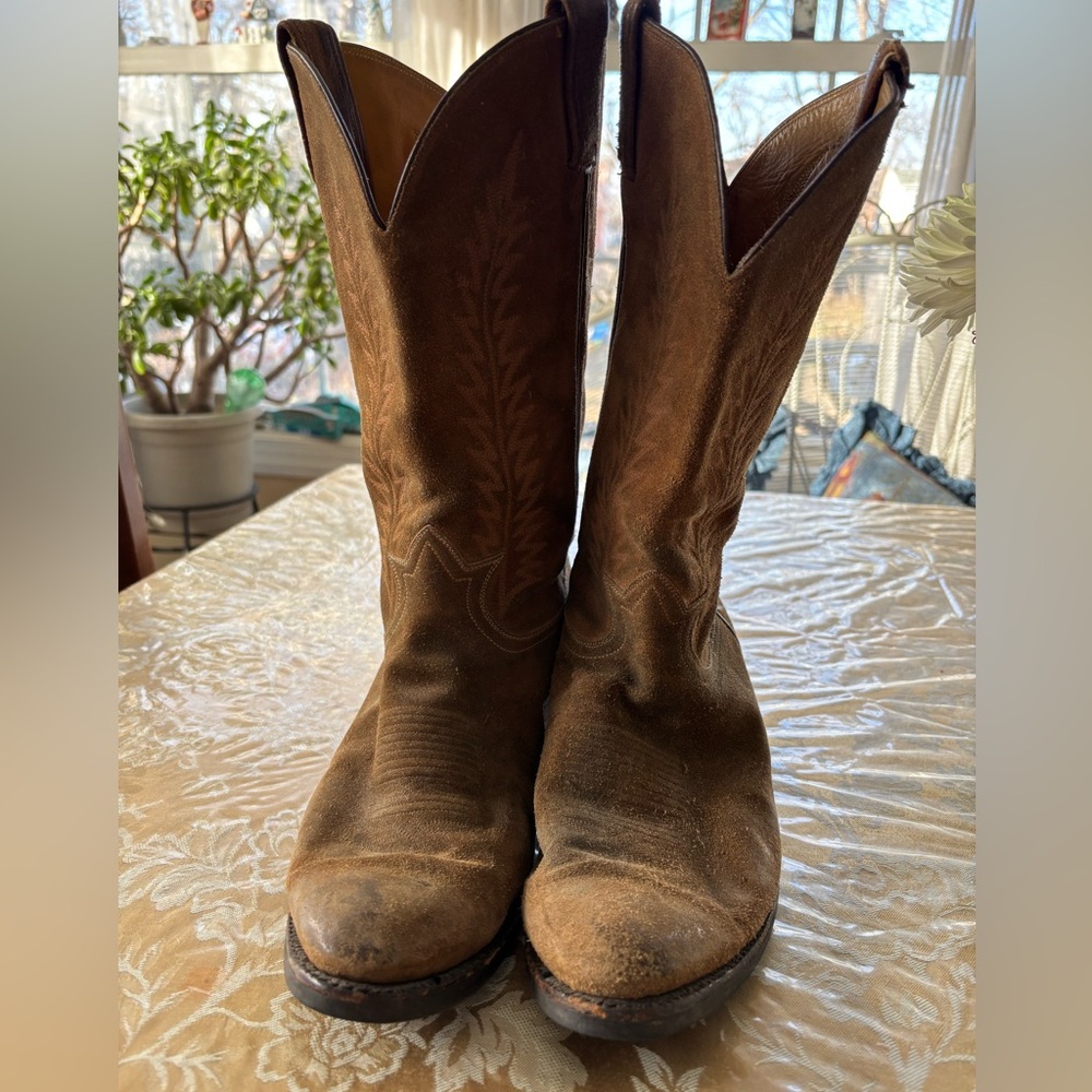 Tony Lama Brown Suede Cowboy Boot 11.5